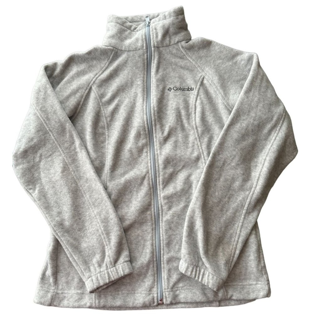 Columbia Benton Springs Full Zip Fleece Jacket‎ Gray Womens Small Outdoor h1